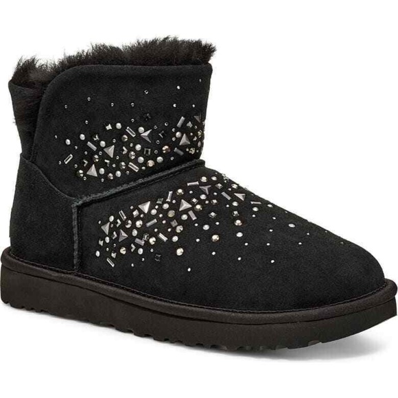 NEW UGG CLASSIC GALAXY BLING MINI BOOT SUEDE SZ 7 - Picture 3 of 7